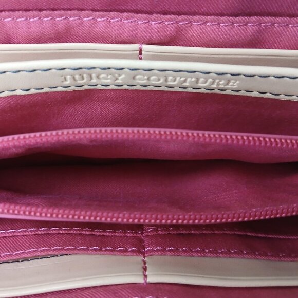 Vintage Y2K Juicy Couture Velour Polka Dot Wallet Navy Blue - Picture 3 of 7